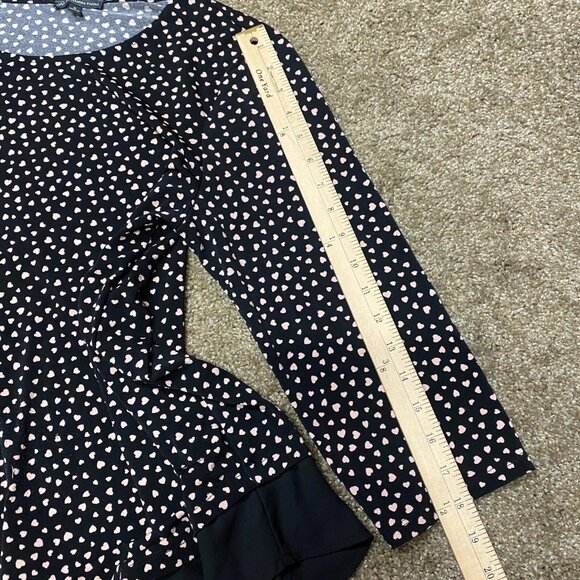 Adrianna Papell Heart Print Tunic Shirt Top Women's 1X Black Romance Valentines - Picture 7 of 12